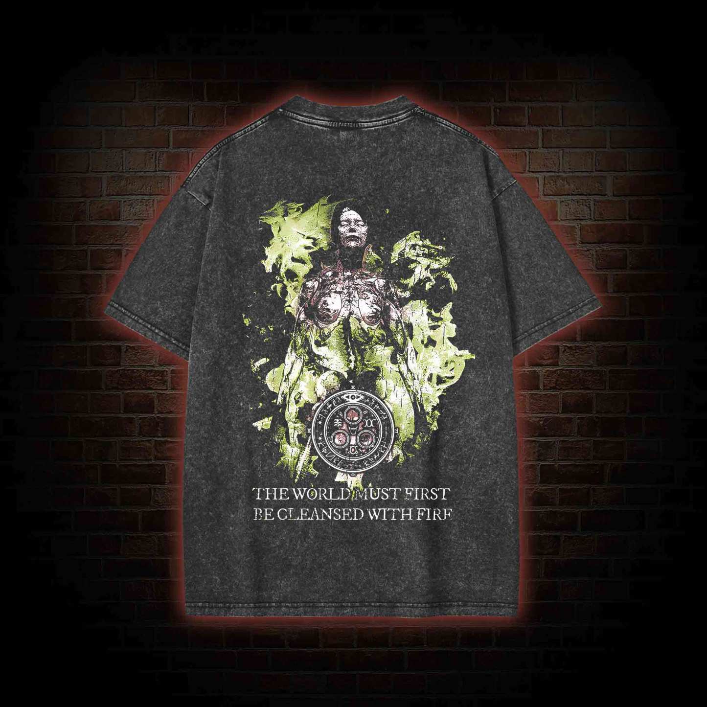 2465 back print Washed T-shirt