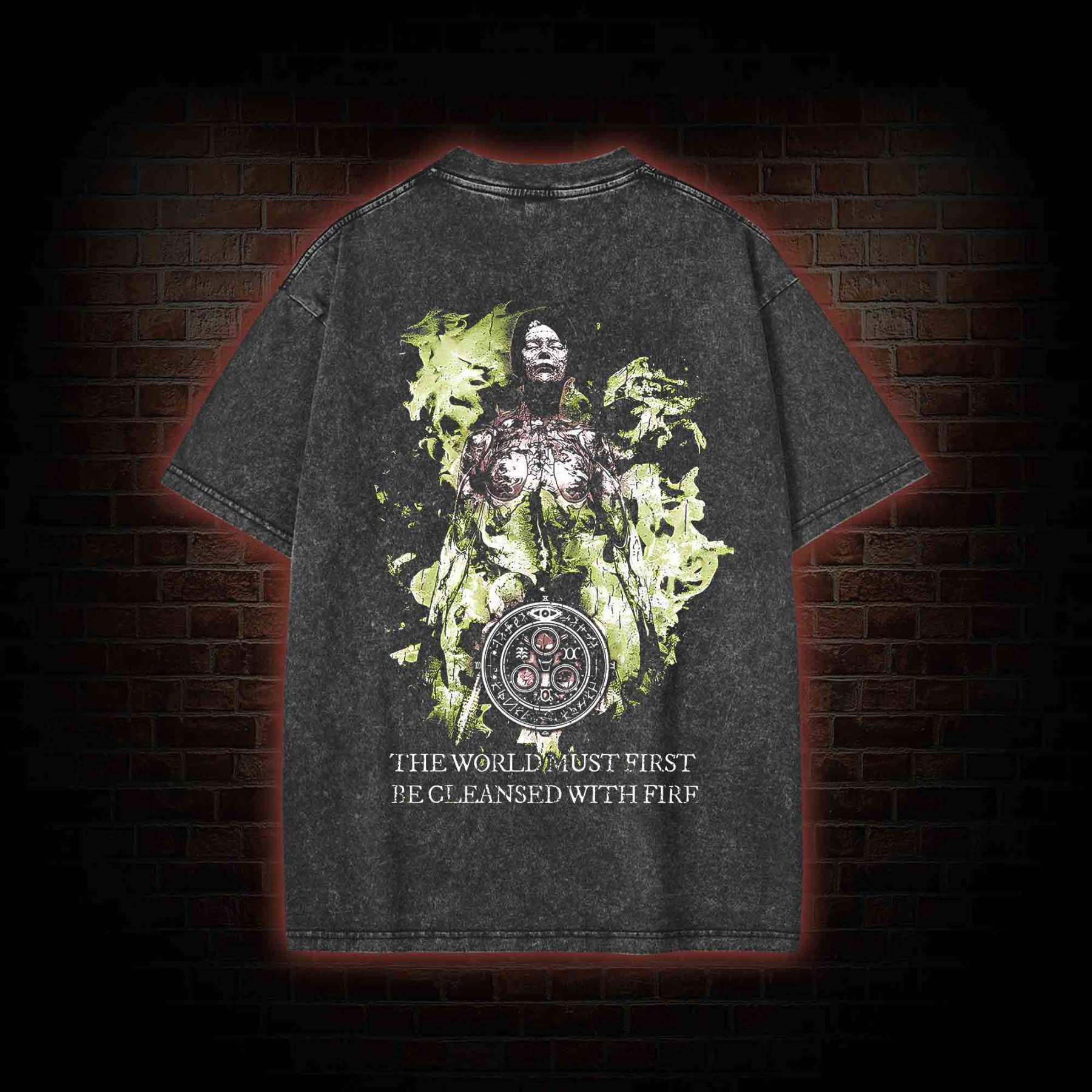 2465 back print Washed T-shirt