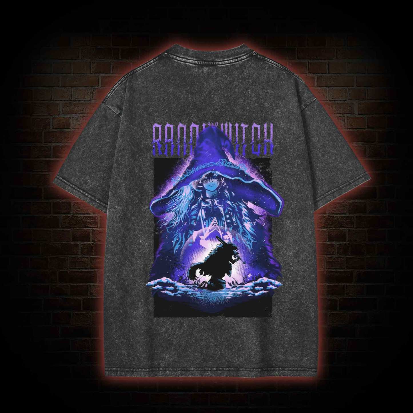 Demigod Witch Back Print Washed T-shirt