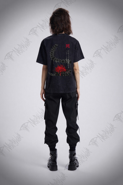 3304 Back Print Washed T-shirt