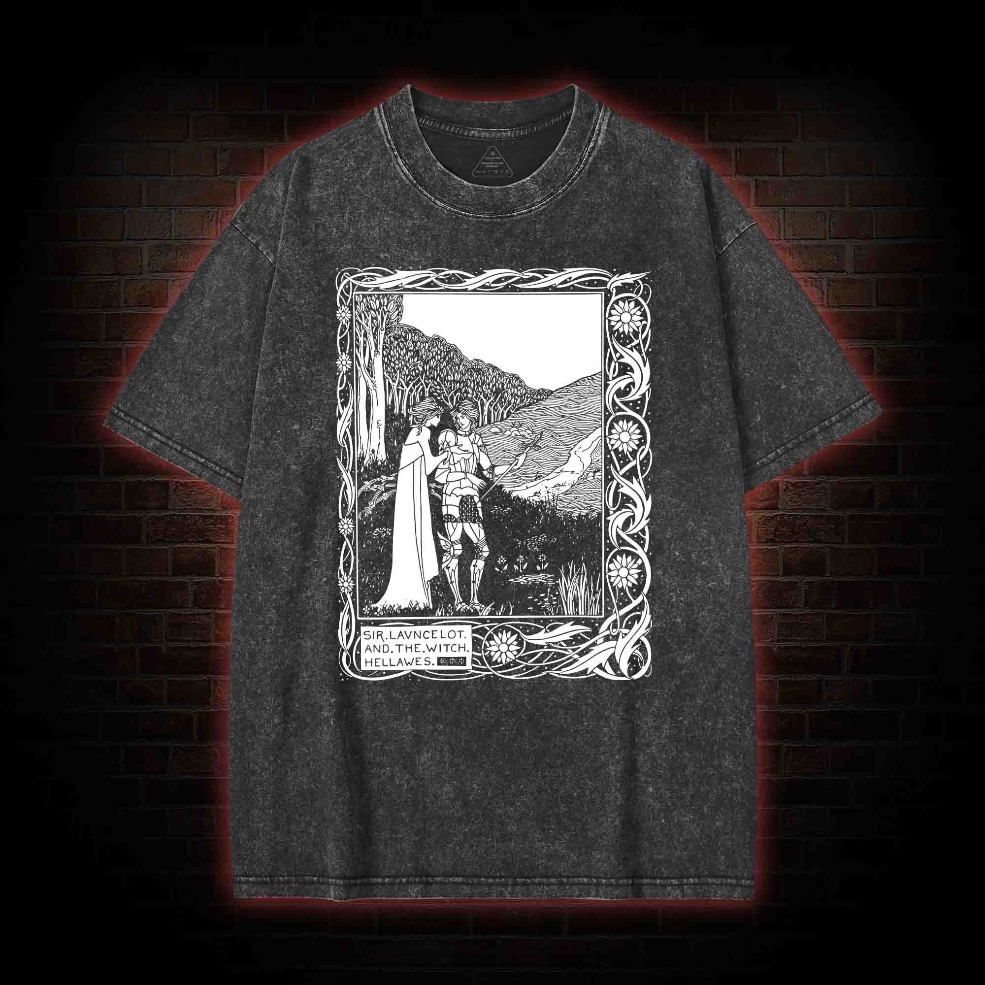 Sir Lancelot and the Witch Hellawes Washed T-shirt