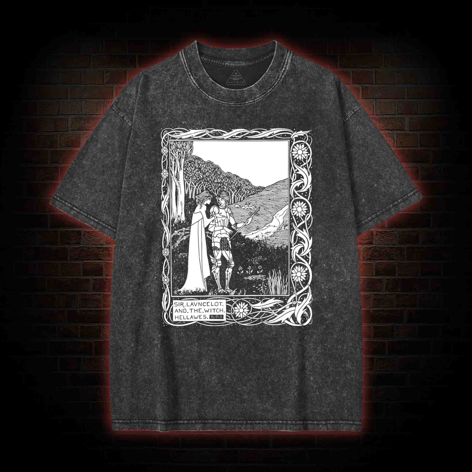 Sir Lancelot and the Witch Hellawes Washed T-shirt