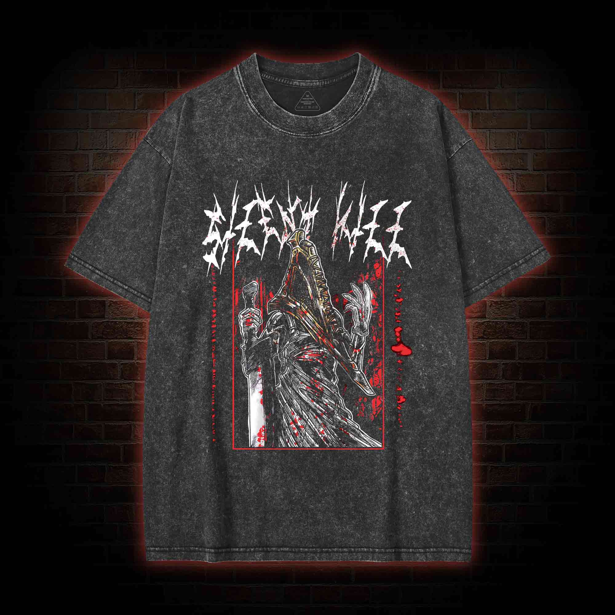 Pyramid Head Horror Washed T-shirt