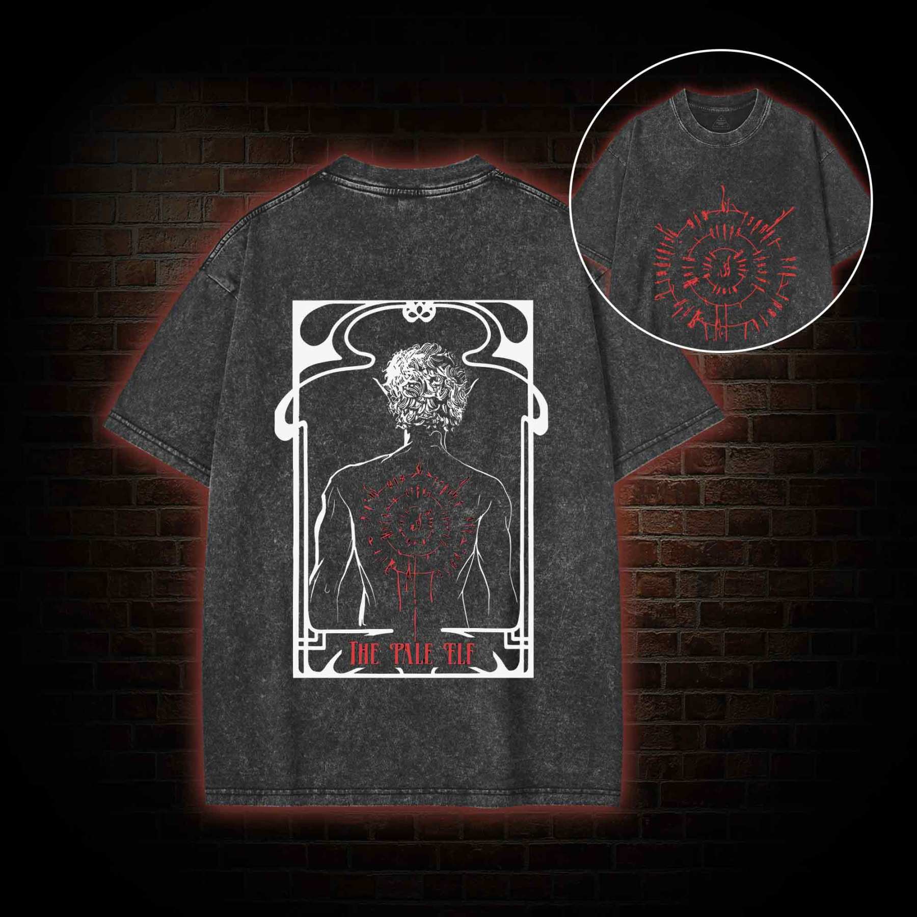The Pale Elf Back Print Washed T-shirt
