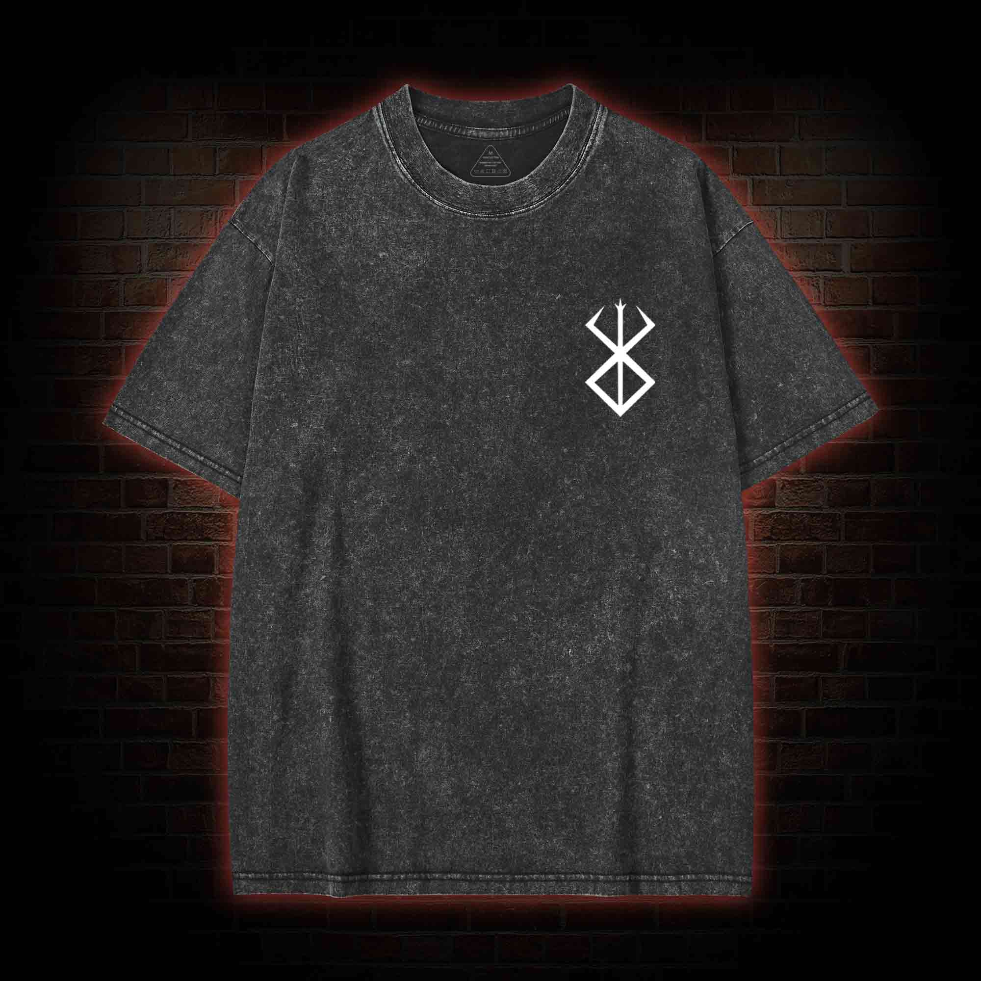 3877 Back Print Washed T-shirt