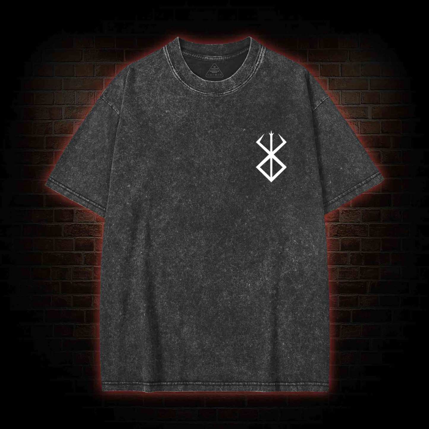 3877 Back Print Washed T-shirt