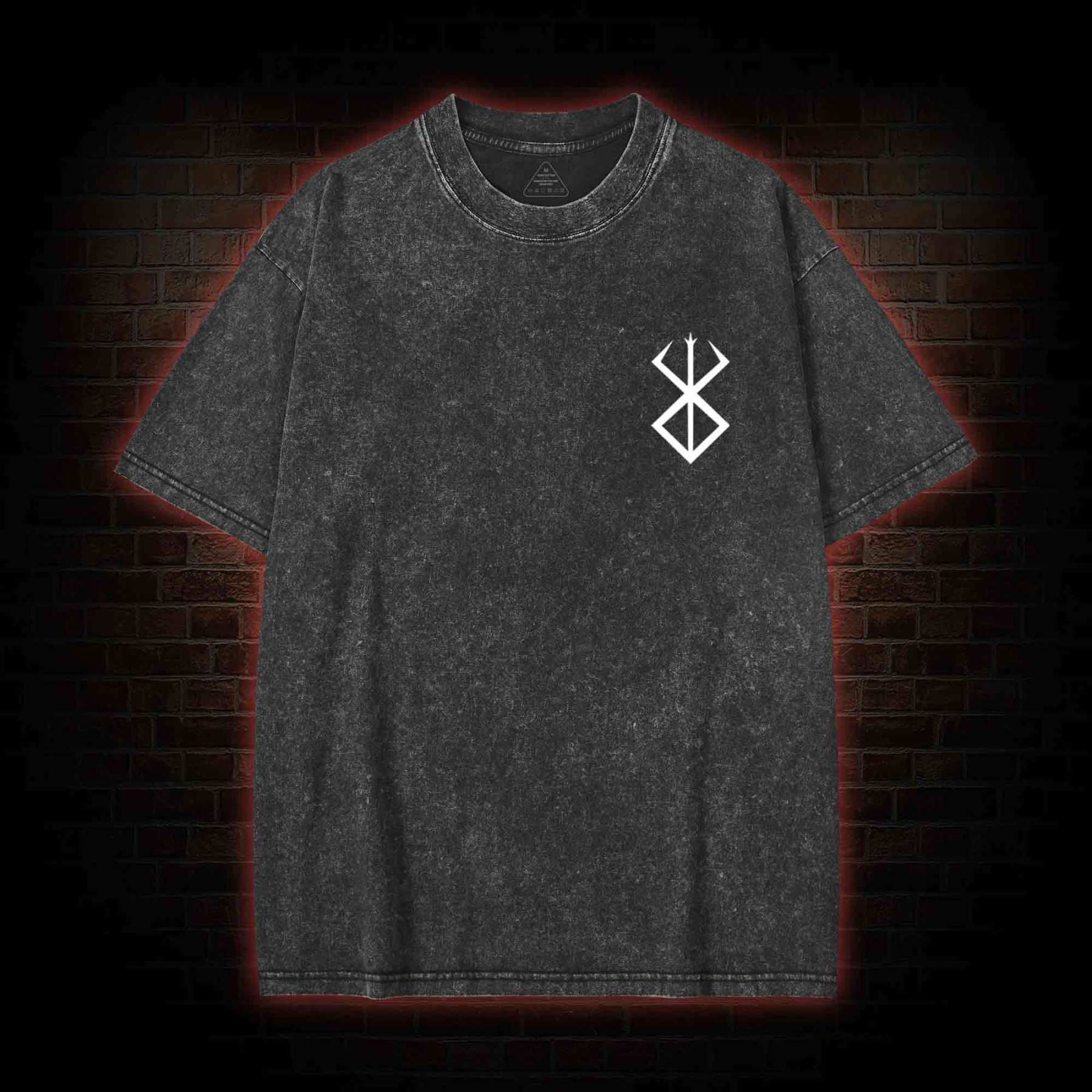 3877 Back Print Washed T-shirt