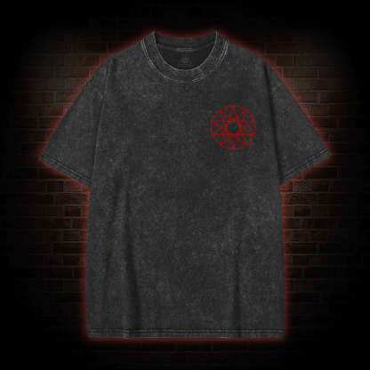 Dark Devil Baphomet Back Print Washed T-shirt