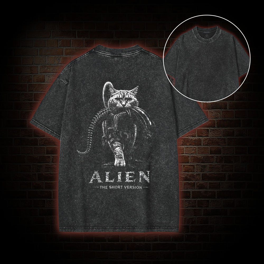 The Short Version Back Print Washed T-shirt