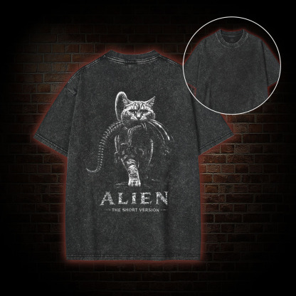 The Short Version Back Print Washed T-shirt