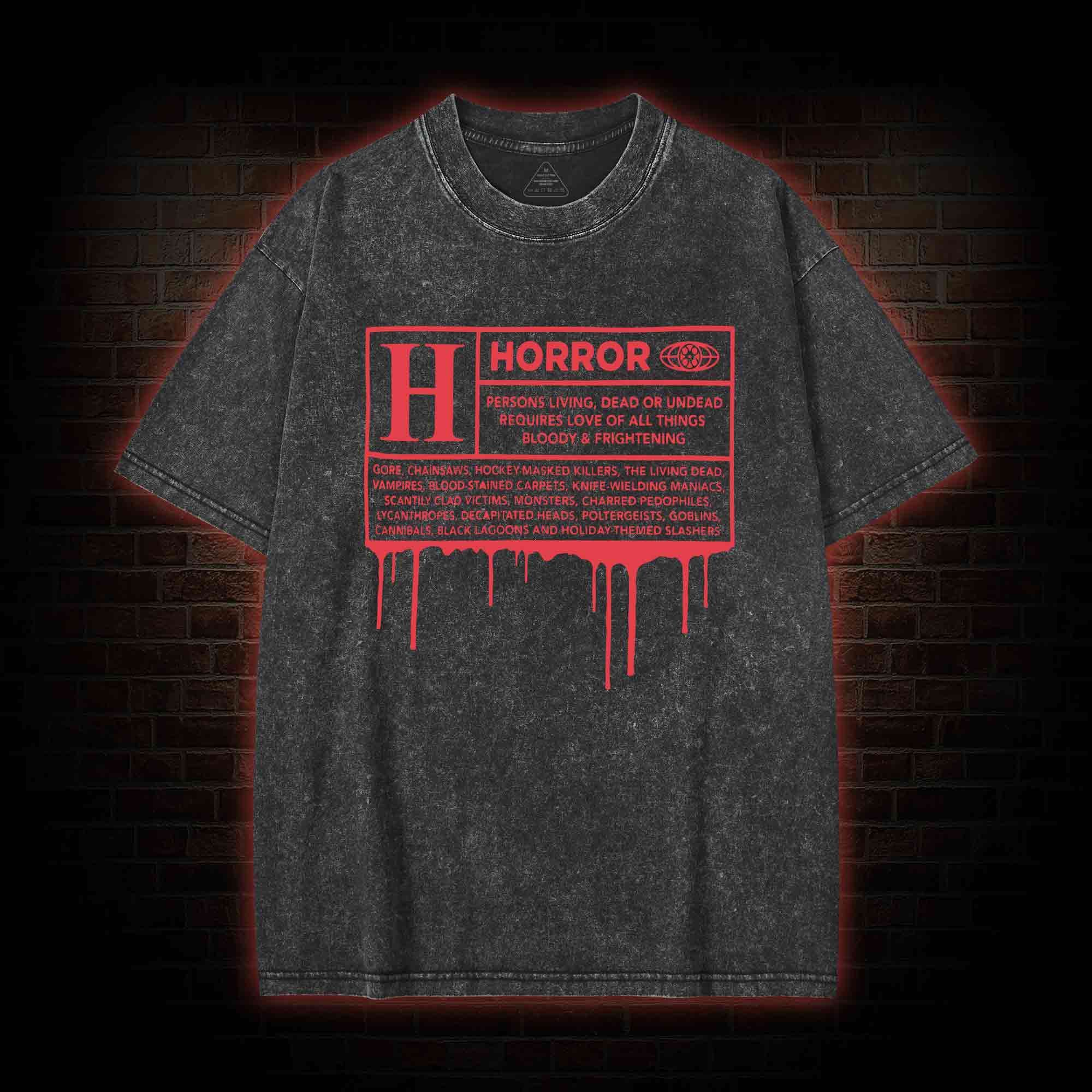 Horror Rating Washed T-shirt