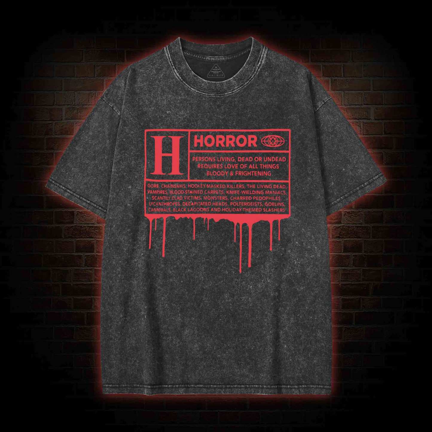 Horror Rating Washed T-shirt