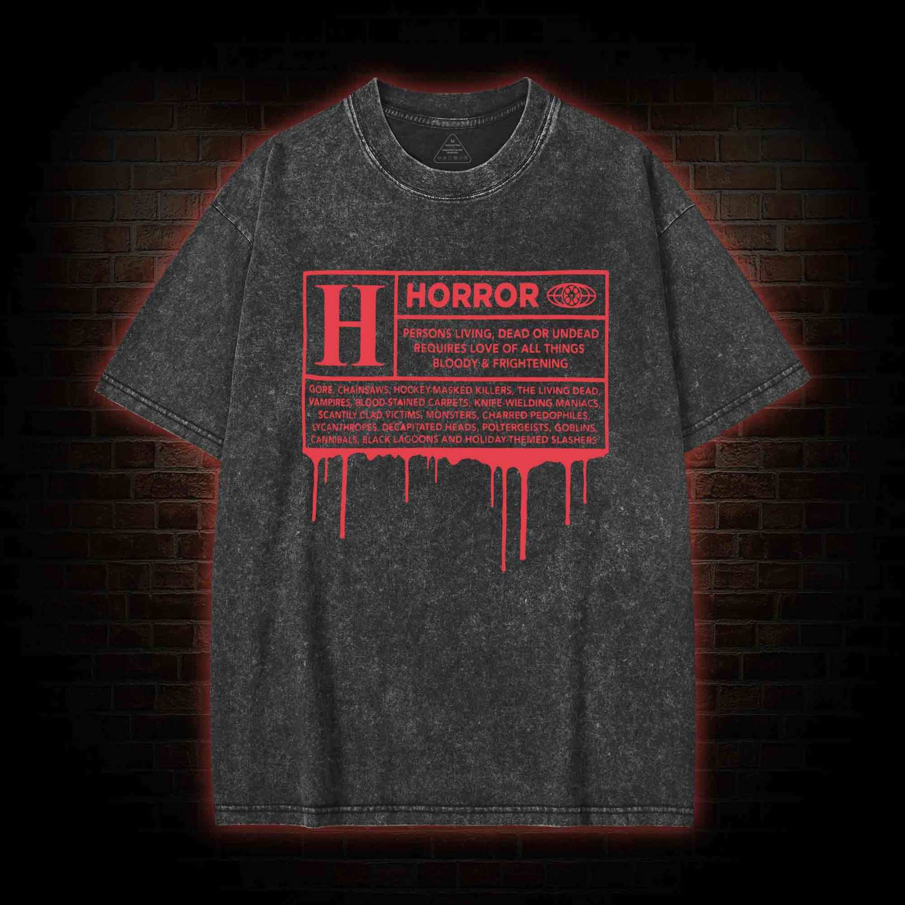 Horror Rating Washed T-shirt