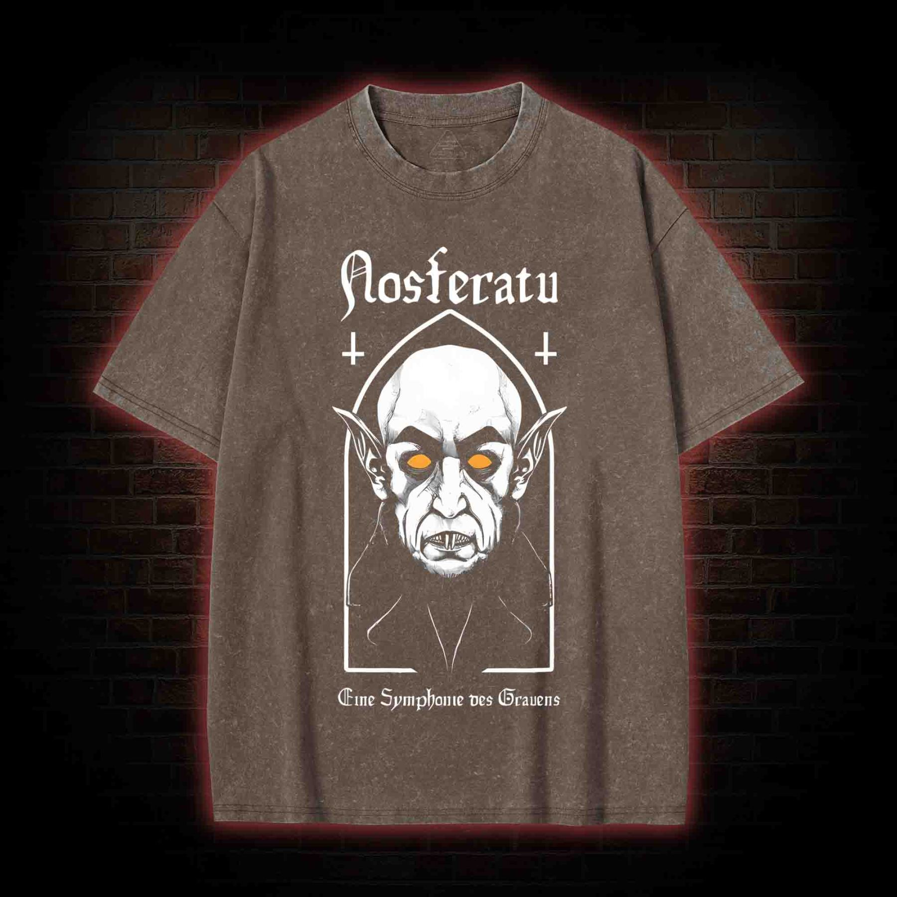 Nosferatu Symphonie Vampire Dracula Washed T-shirt