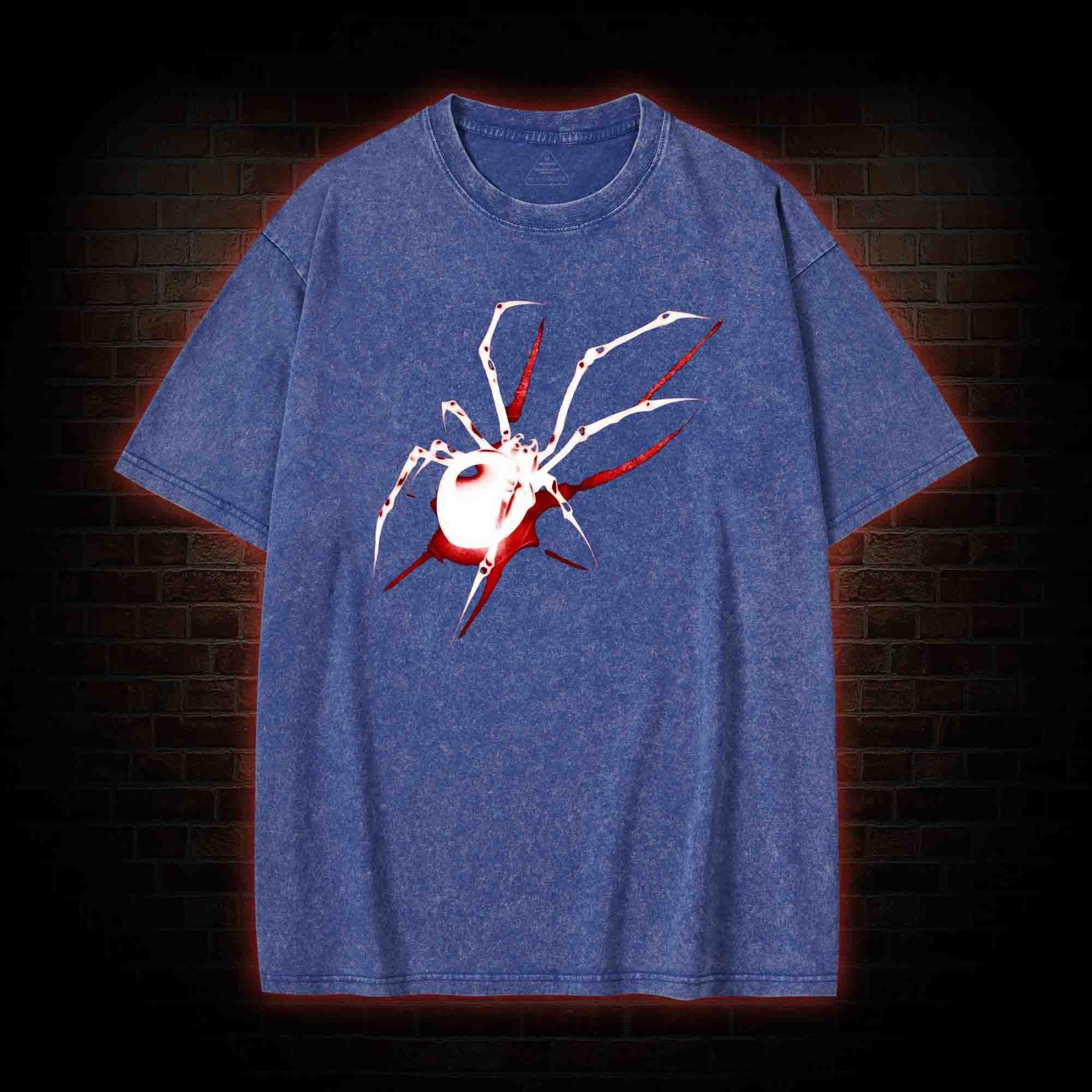 Spider Design Washed T-shirt