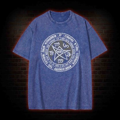 Cthulhu Elder Sign Washed T-shirt