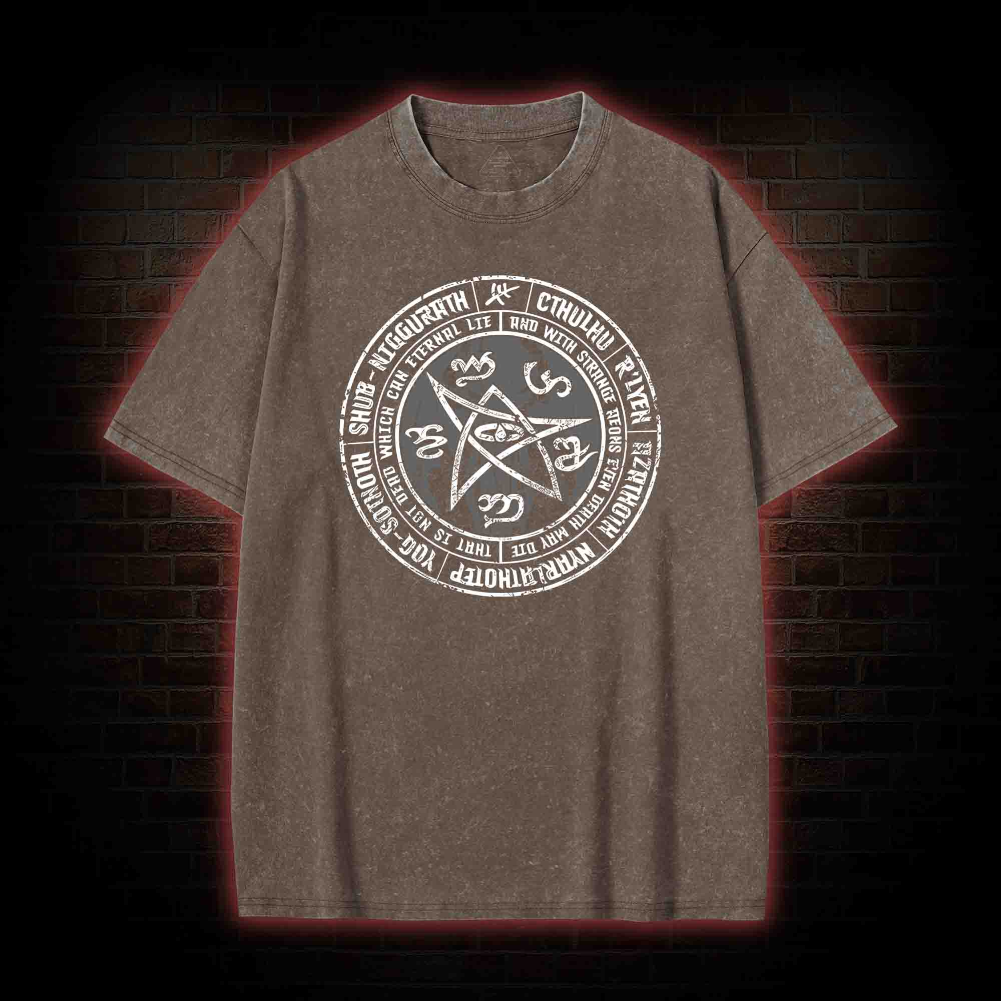 Cthulhu Elder Sign Washed T-shirt