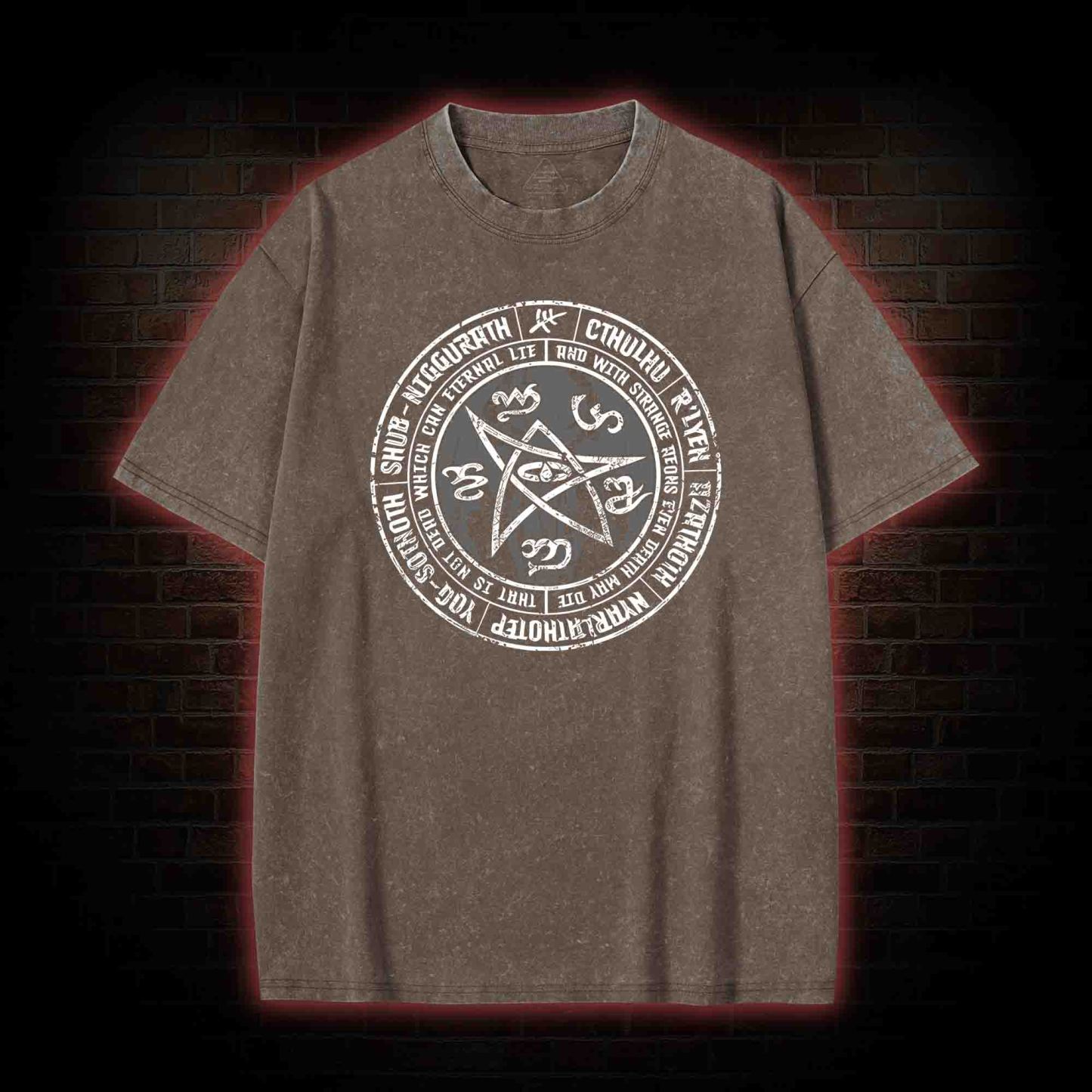 Cthulhu Elder Sign Washed T-shirt