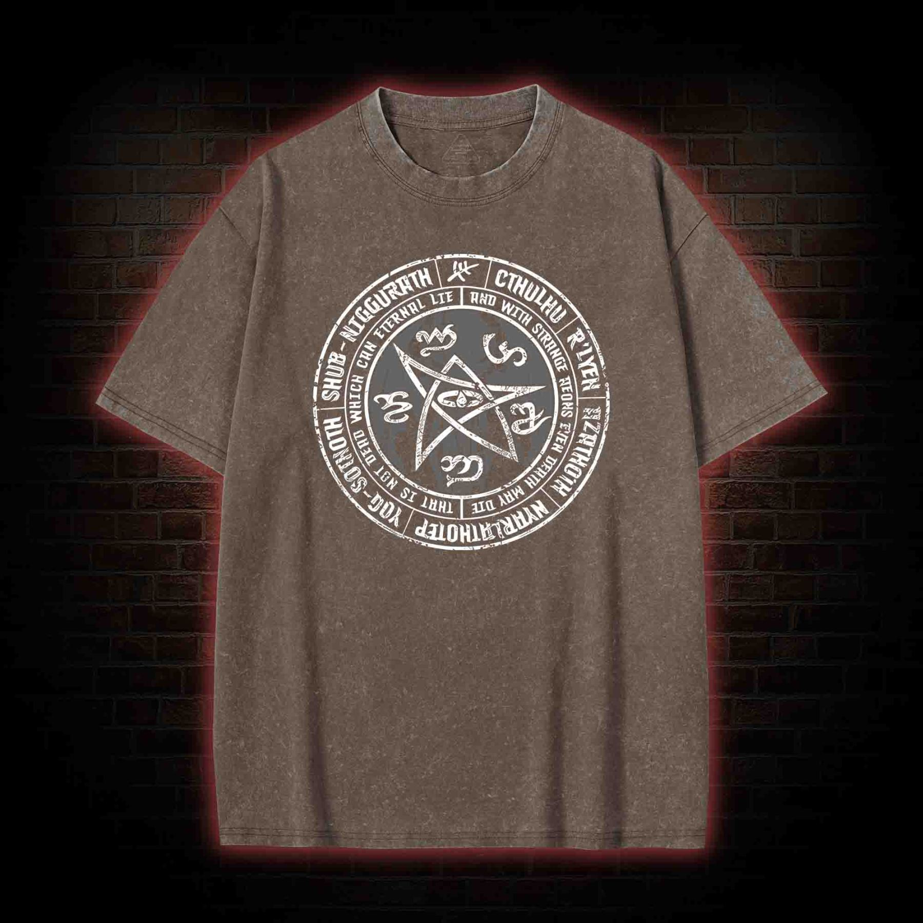 Cthulhu Elder Sign Washed T-shirt
