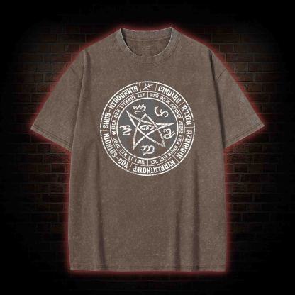 Cthulhu Elder Sign Washed T-shirt