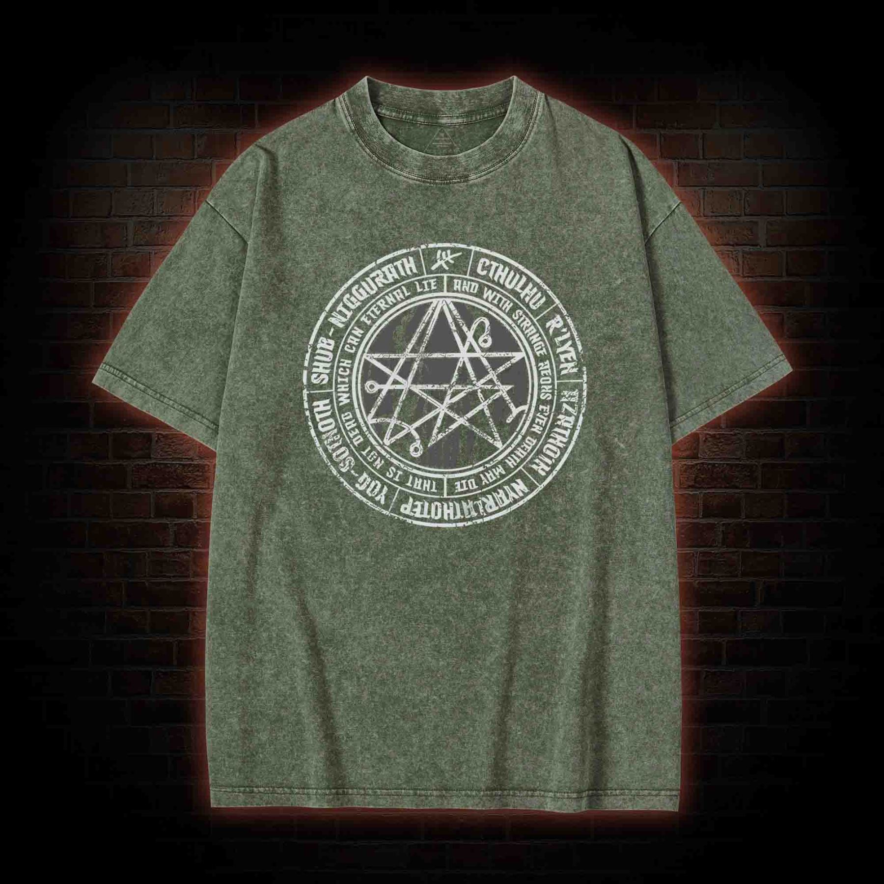 Cthulhu Gateway Sigil Washed T-shirt