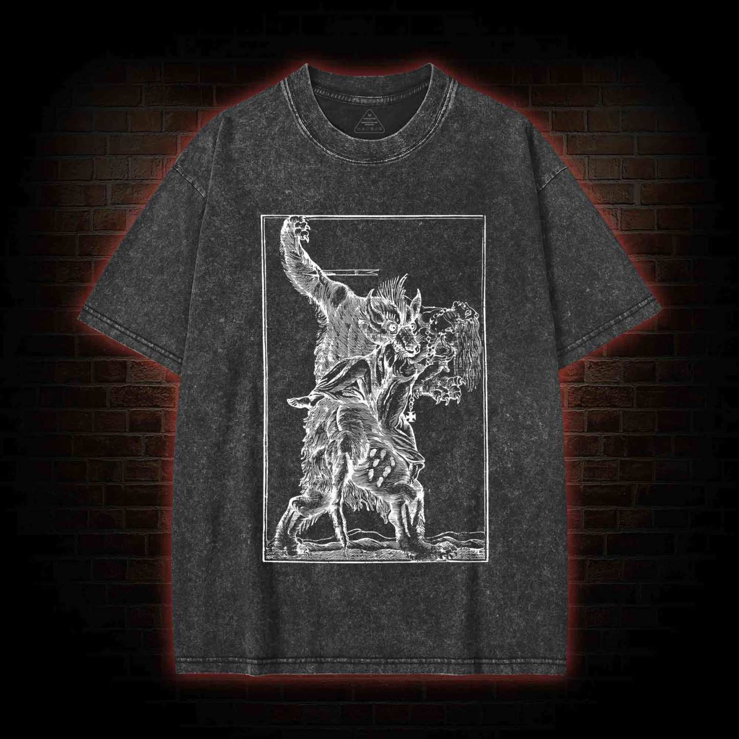 Werewolf Creepy Washed T-shirt