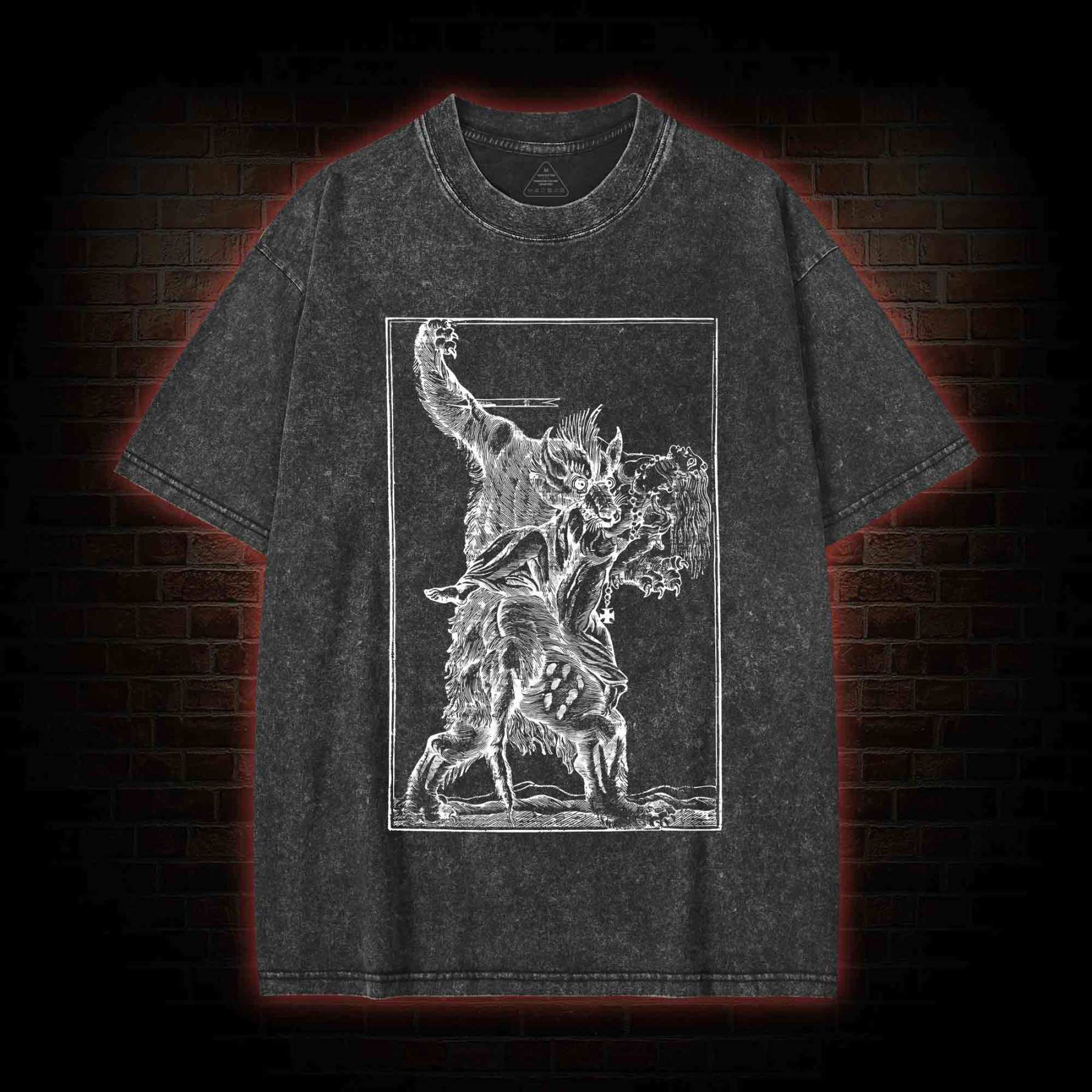Werewolf Creepy Washed T-shirt