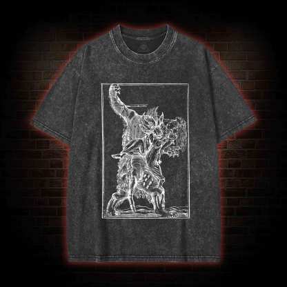 Werewolf Creepy Washed T-shirt