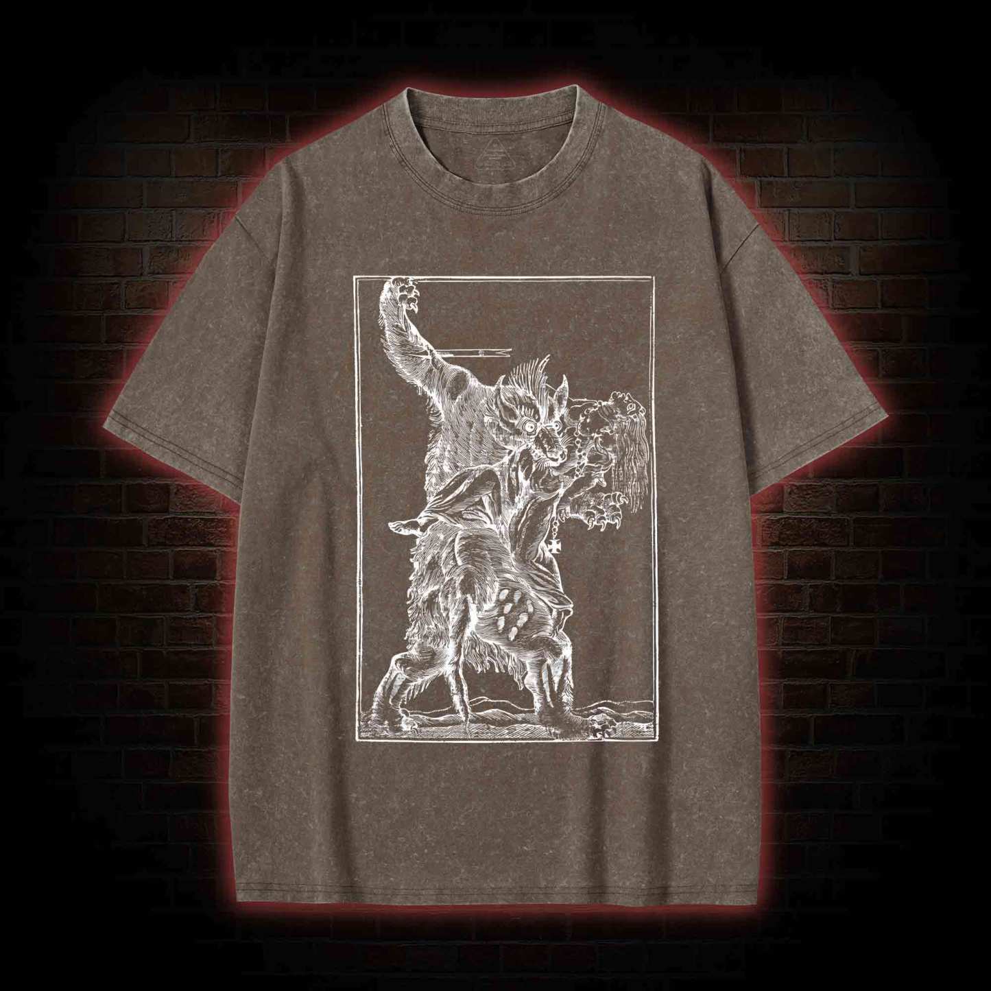 Werewolf Creepy Washed T-shirt