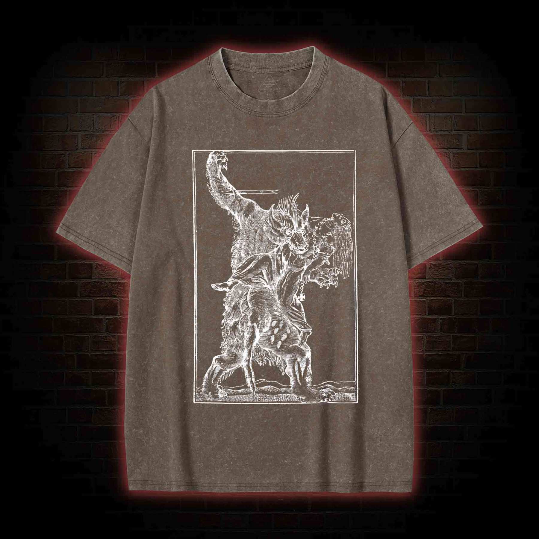 Werewolf Creepy Washed T-shirt