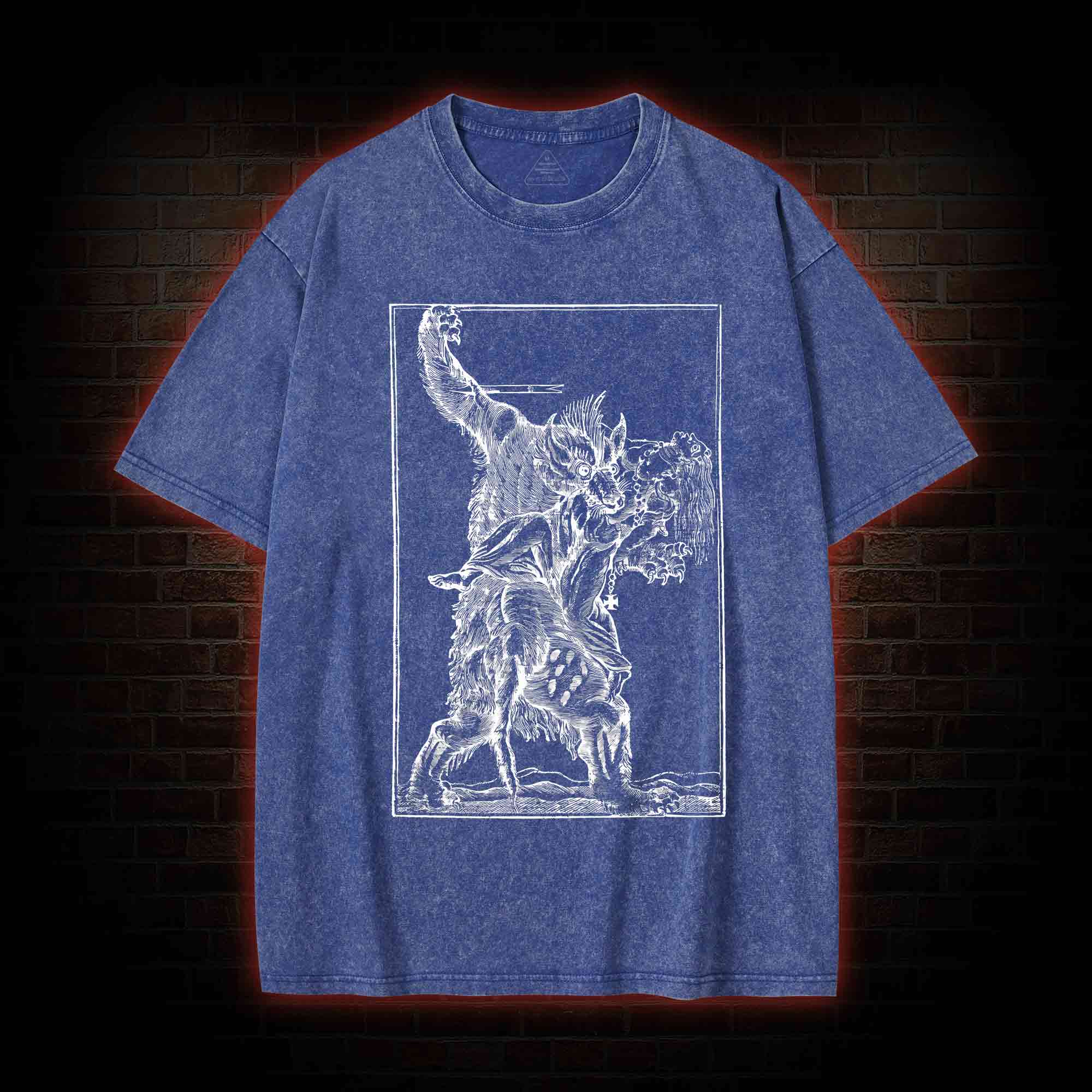 Werewolf Creepy Washed T-shirt