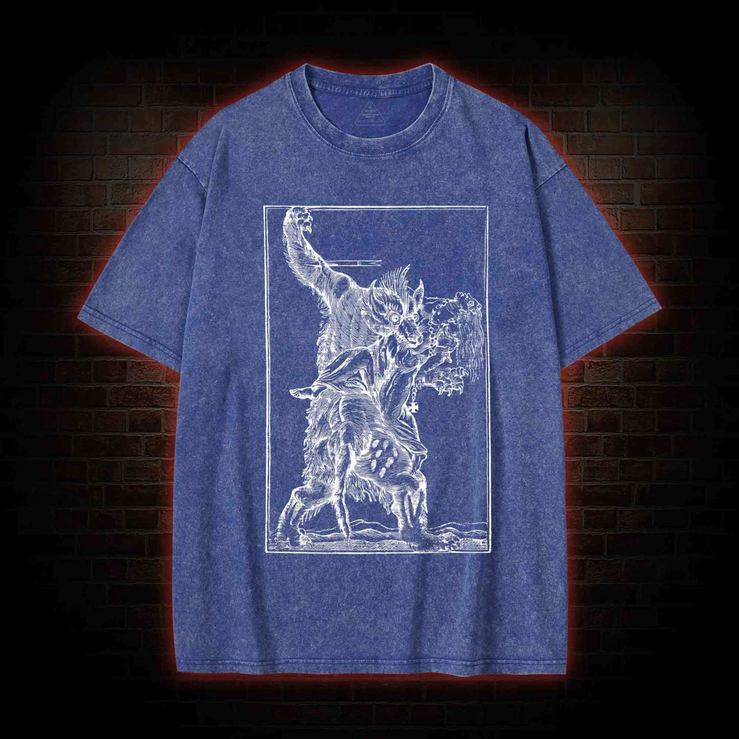 Werewolf Creepy Washed T-shirt