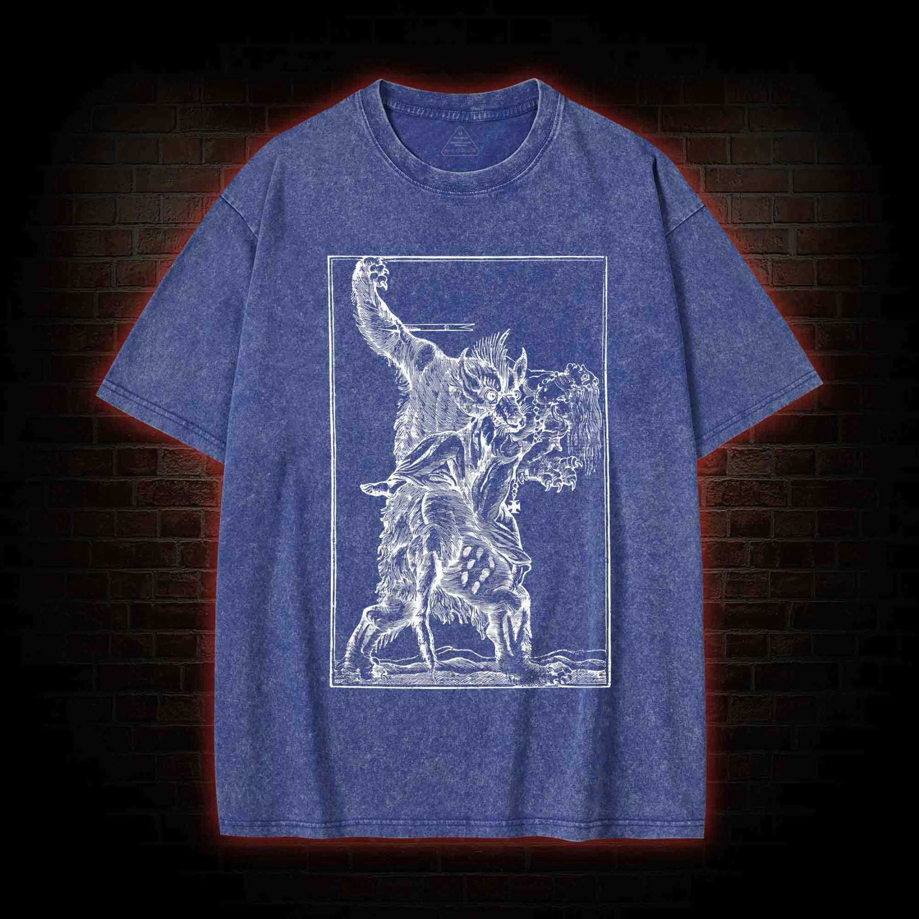 Werewolf Creepy Washed T-shirt