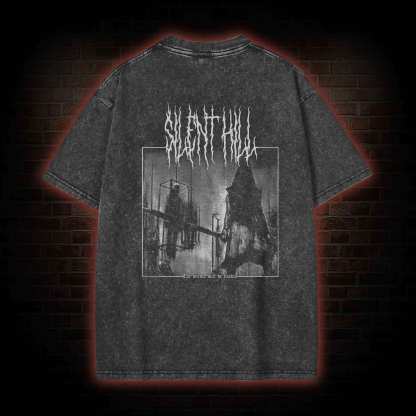 Pyramid Head Front Back Washed T-shirt