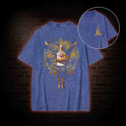 Praise the Sun Back Print Washed T-shirt