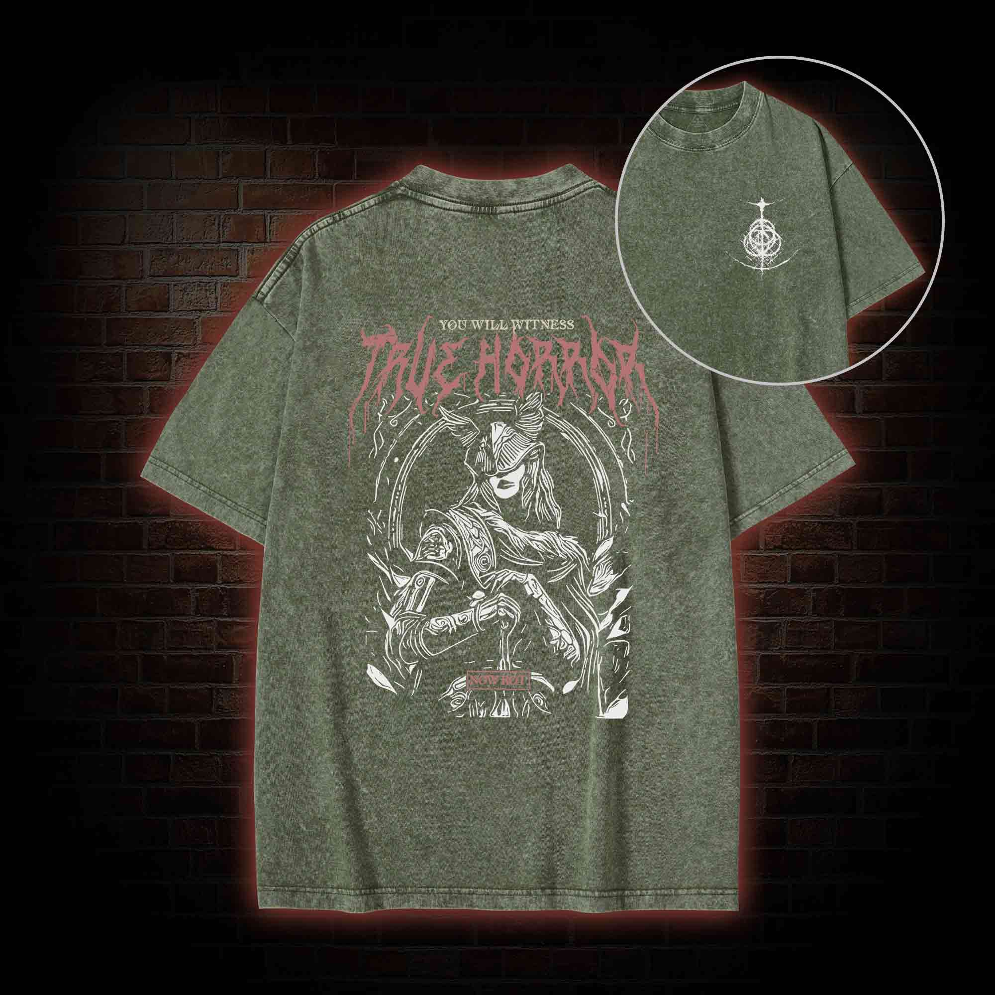 True Horror Back Print Washed T-shirt