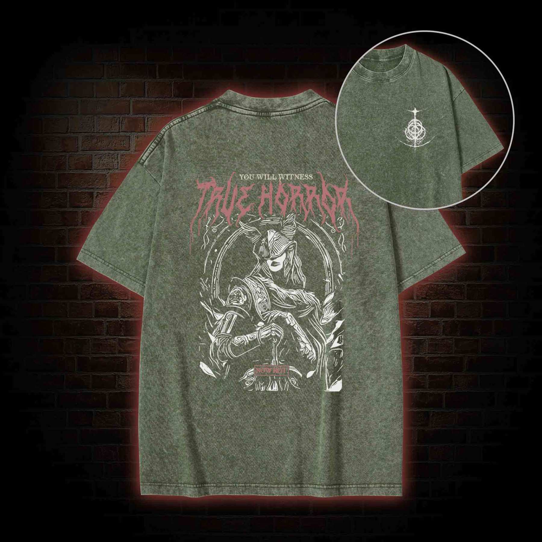True Horror Back Print Washed T-shirt
