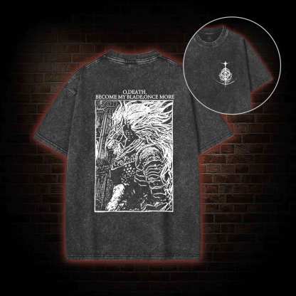 The Black Blade Back Print Washed T-shirt