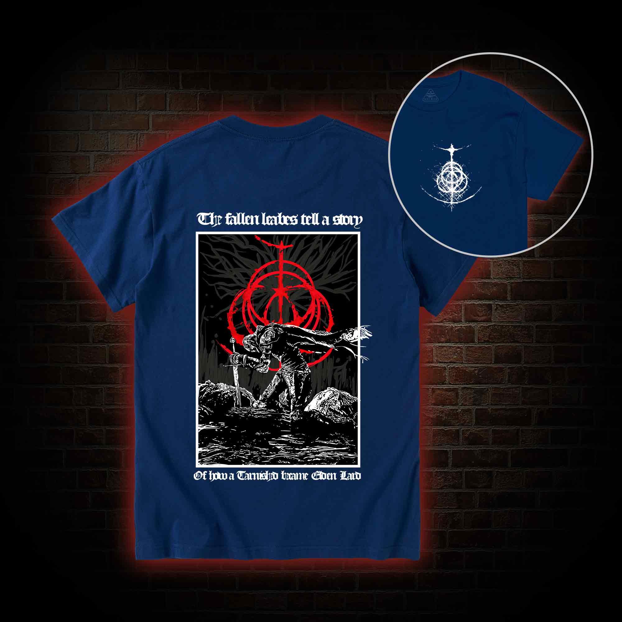 The Fallen Leaves Tell a Story Back Print T-Shirt