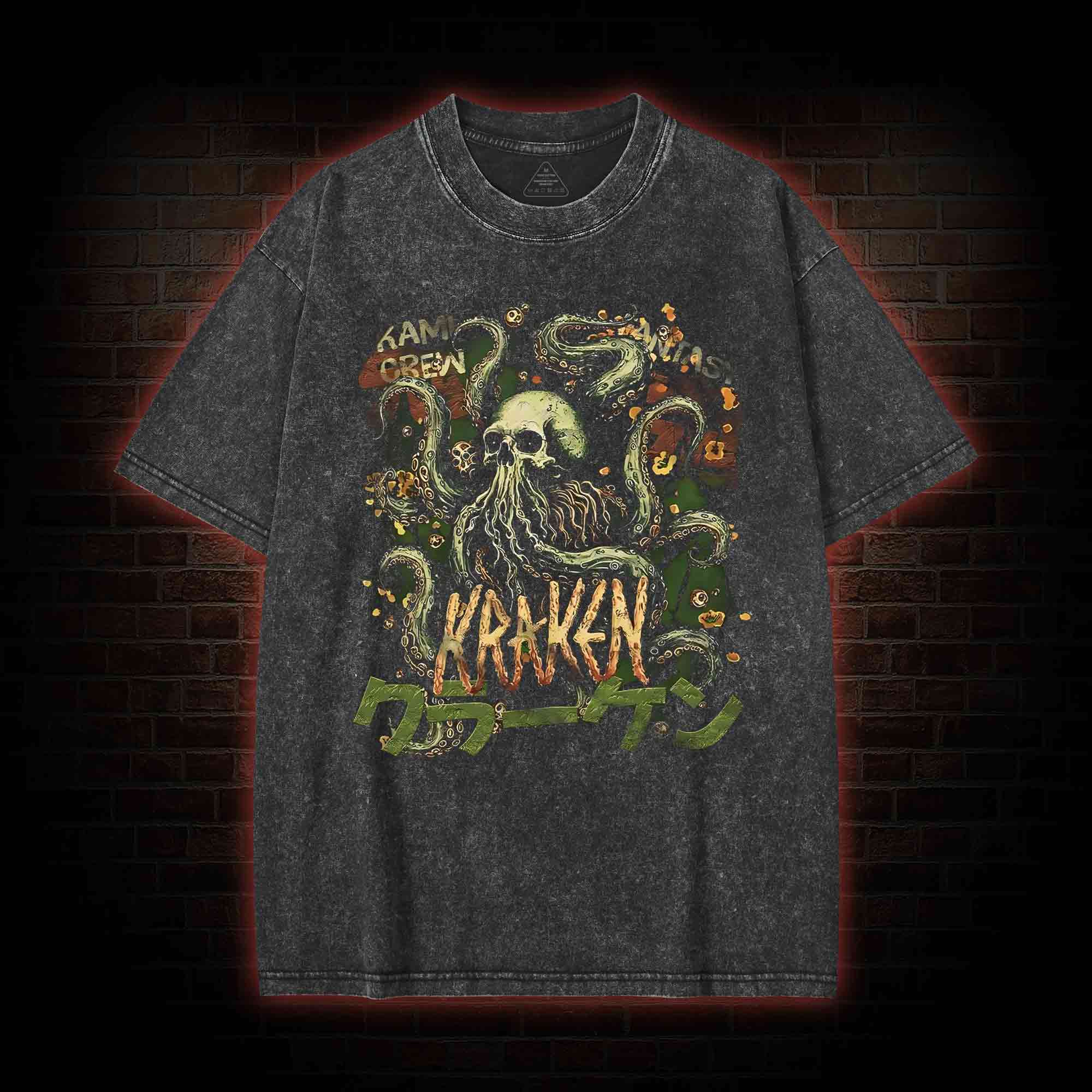 Giant Octopus Kraken Washed T-shirt
