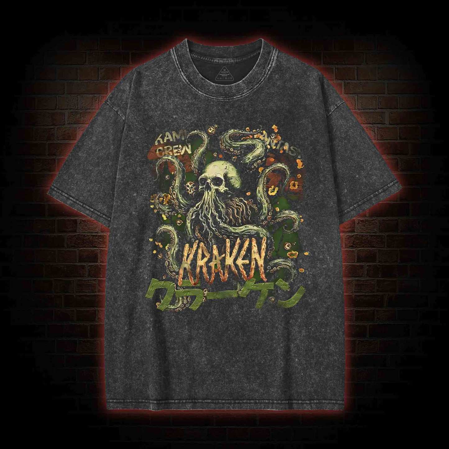Giant Octopus Kraken Washed T-shirt