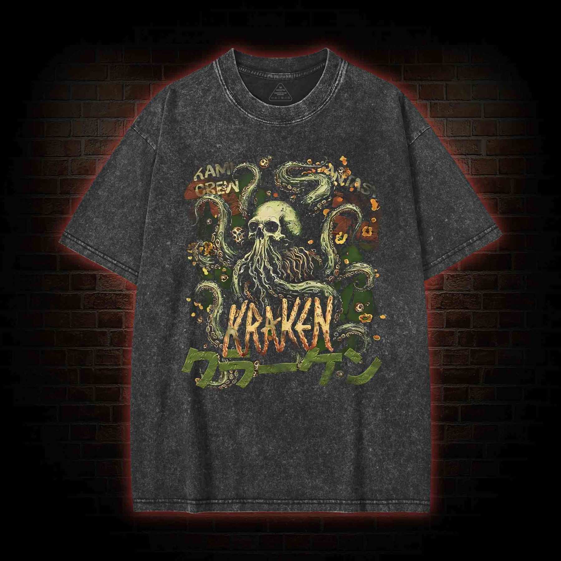 Giant Octopus Kraken Washed T-shirt