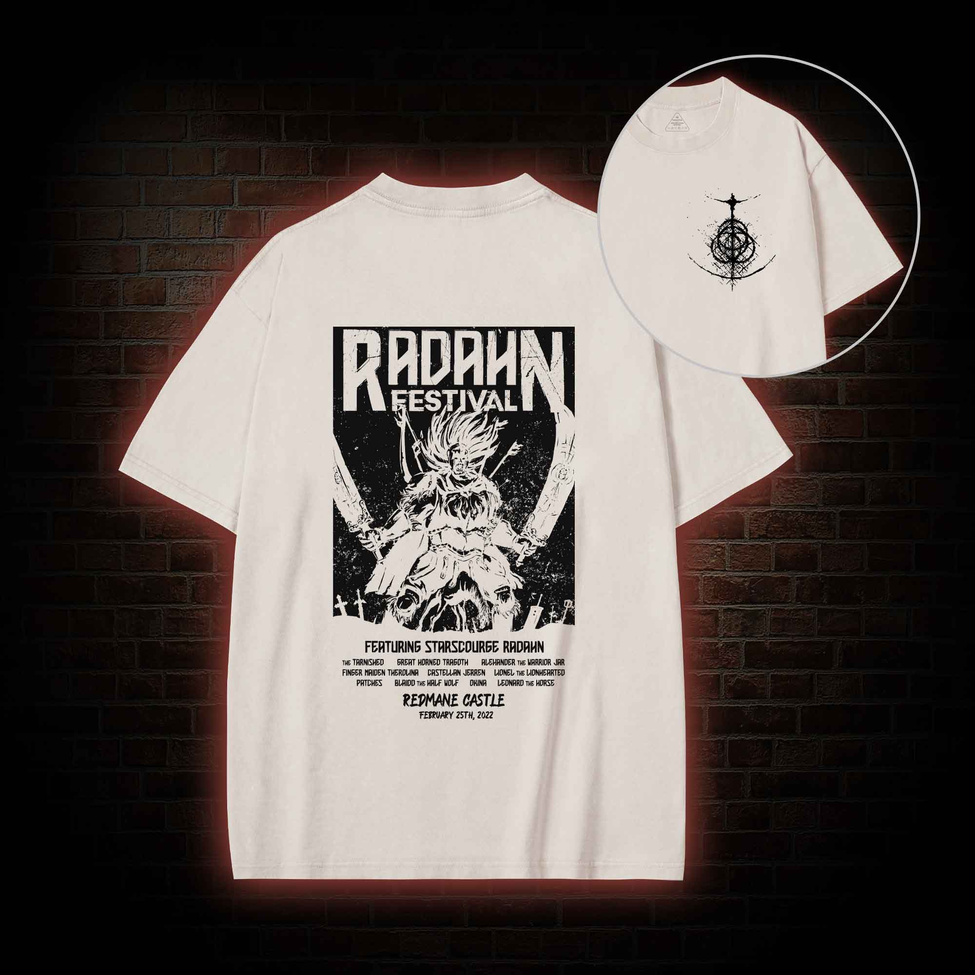 Battle Festival Back Print Washed T-shirt