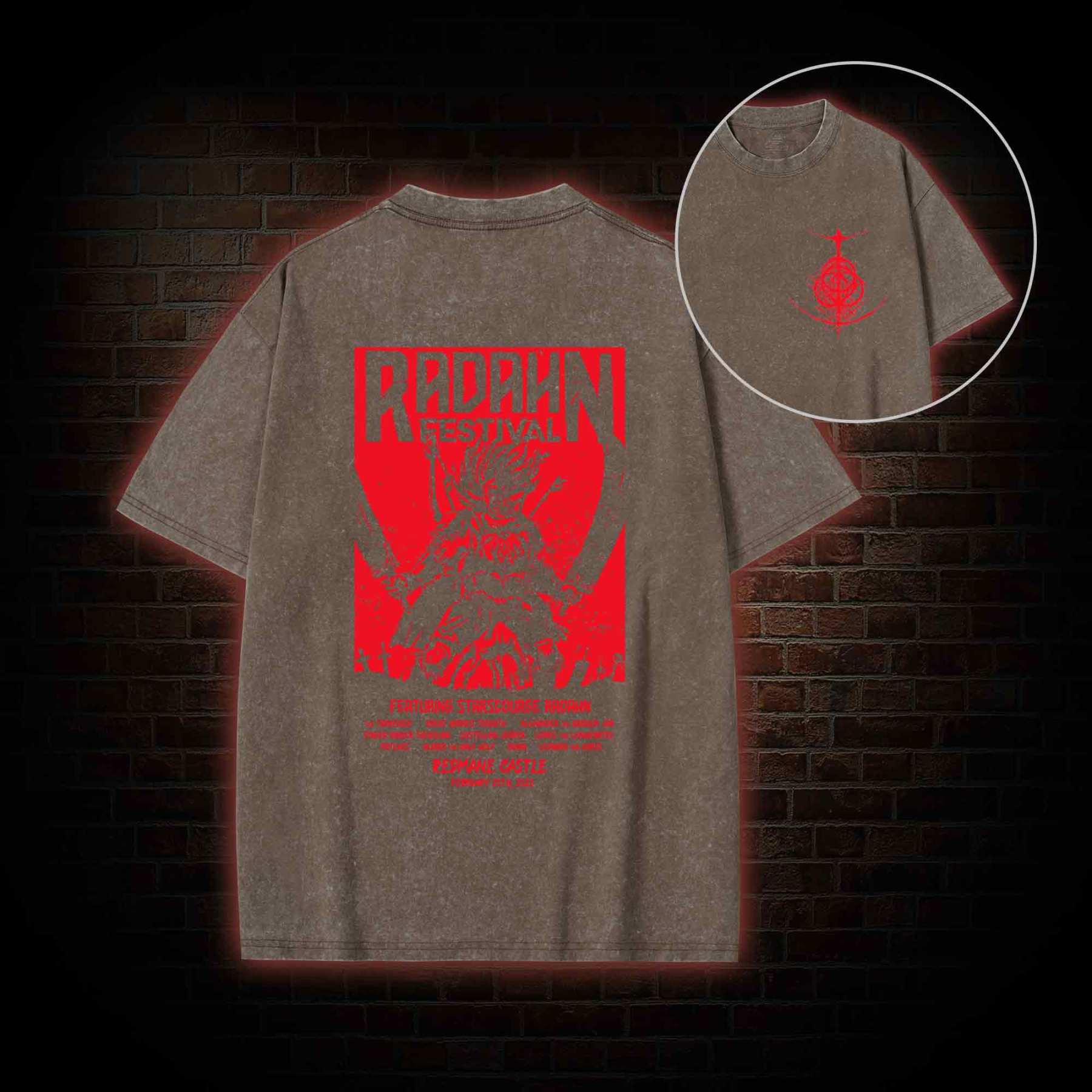 Battle Festival Back Print Washed T-shirt