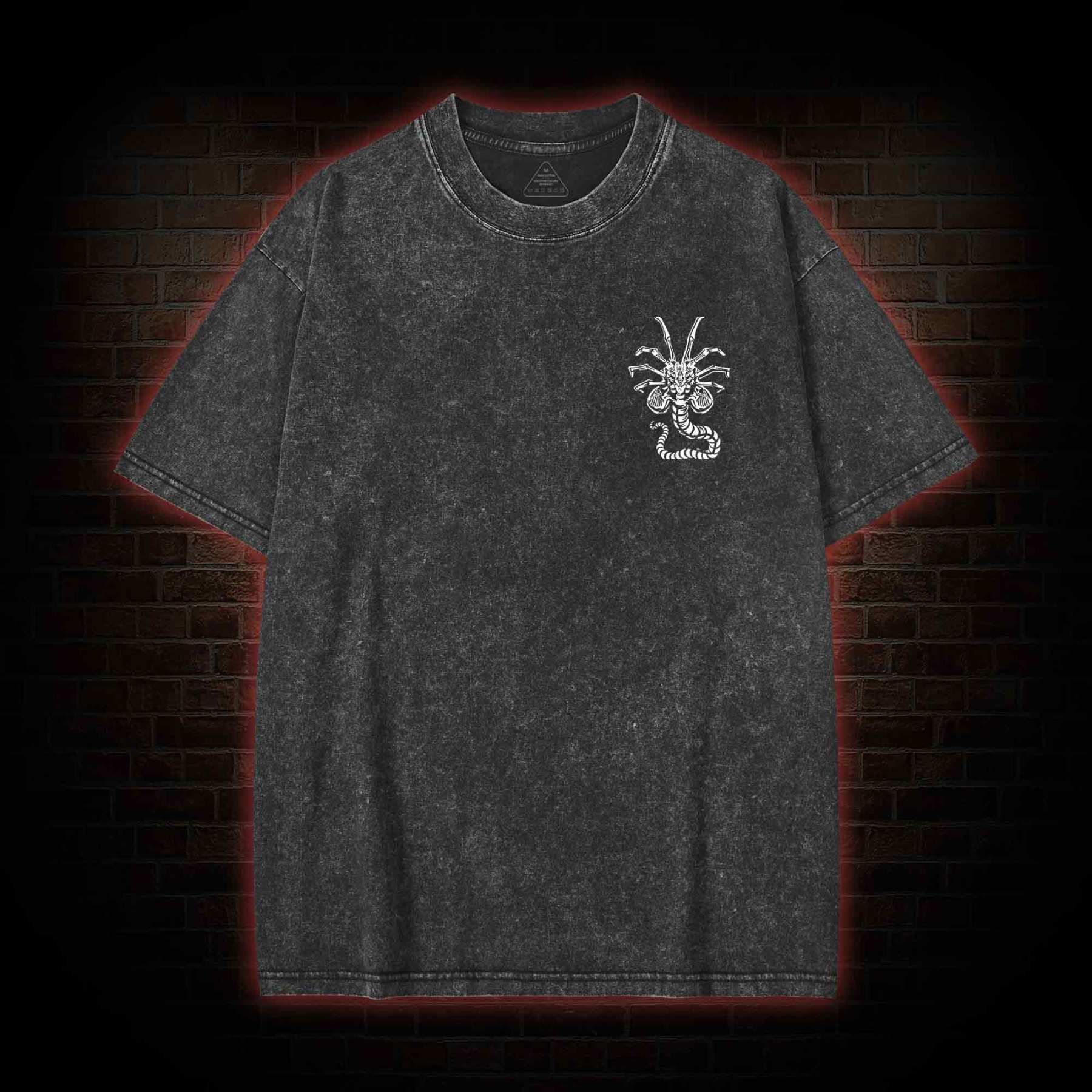 Alien Perfect Organism Back Print Washed T-shirt