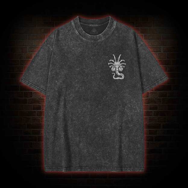 Alien Perfect Organism Back Print Washed T-shirt