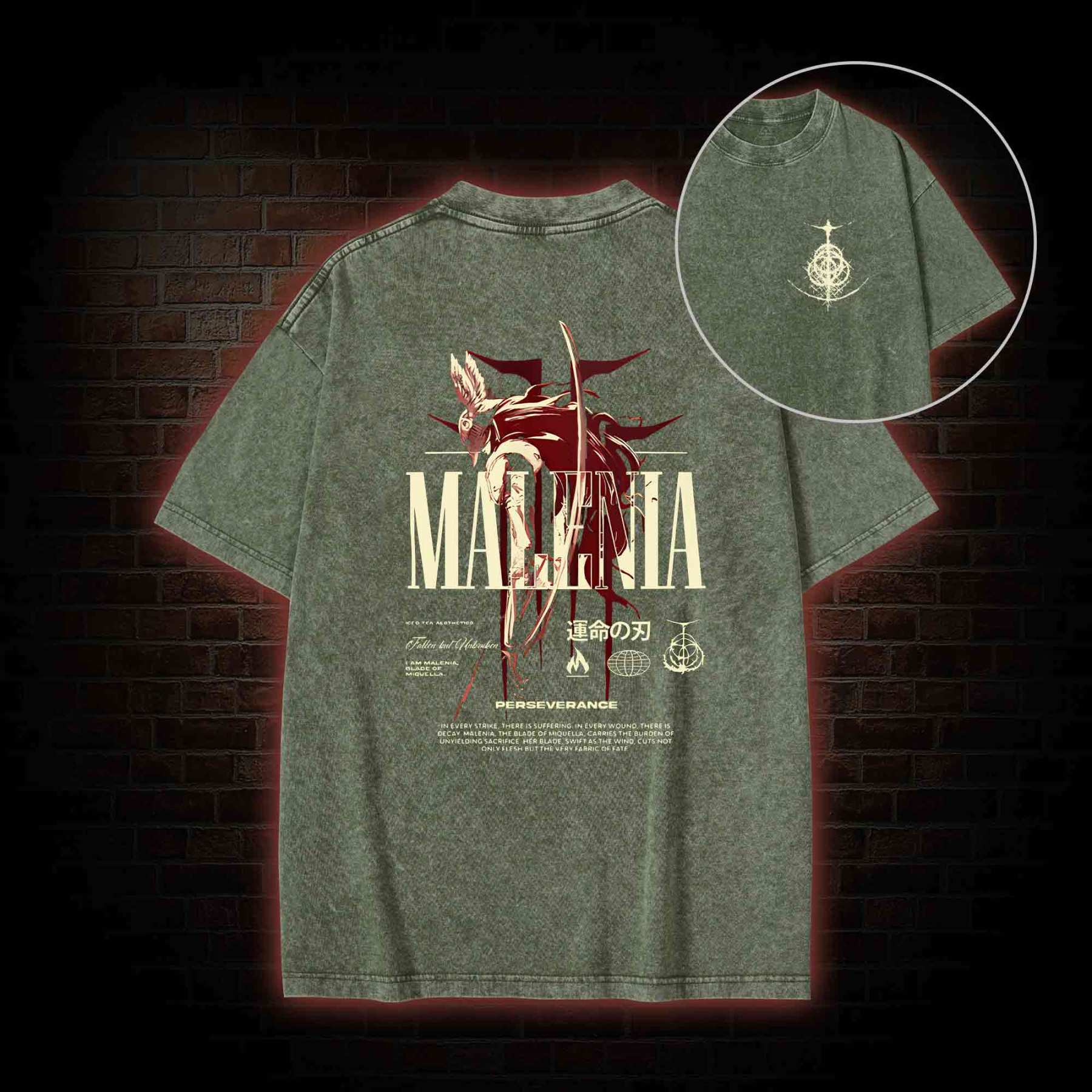 Cursed Goddess Back Print Washed T-shirt