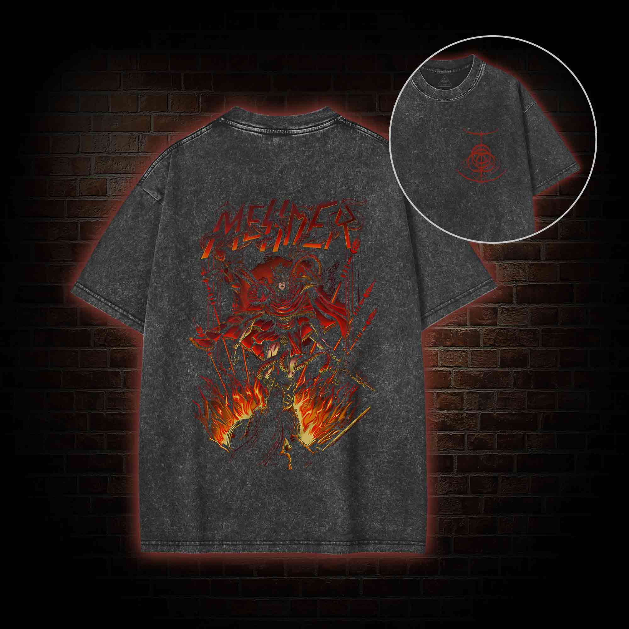 The Impaler Back Print Washed T-shirt