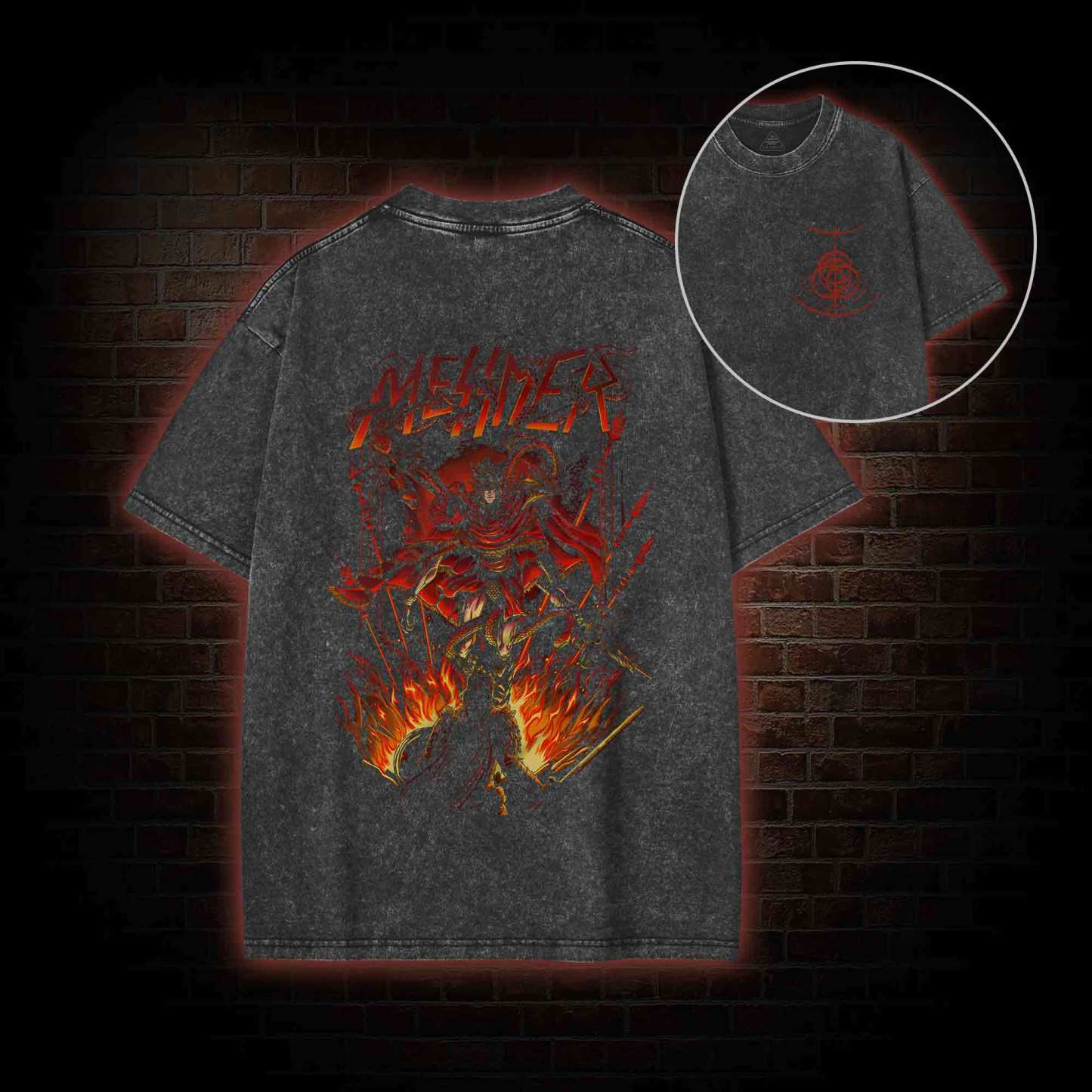 The Impaler Back Print Washed T-shirt