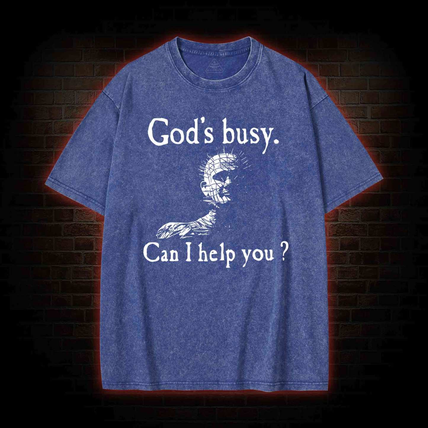 God’s Busy Can I Help You? Washed T-shirt